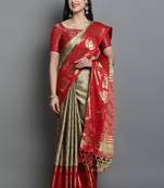 Ethnic motifs woven design zari mysore silk saree