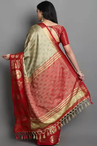 Ethnic motifs woven design zari mysore silk saree