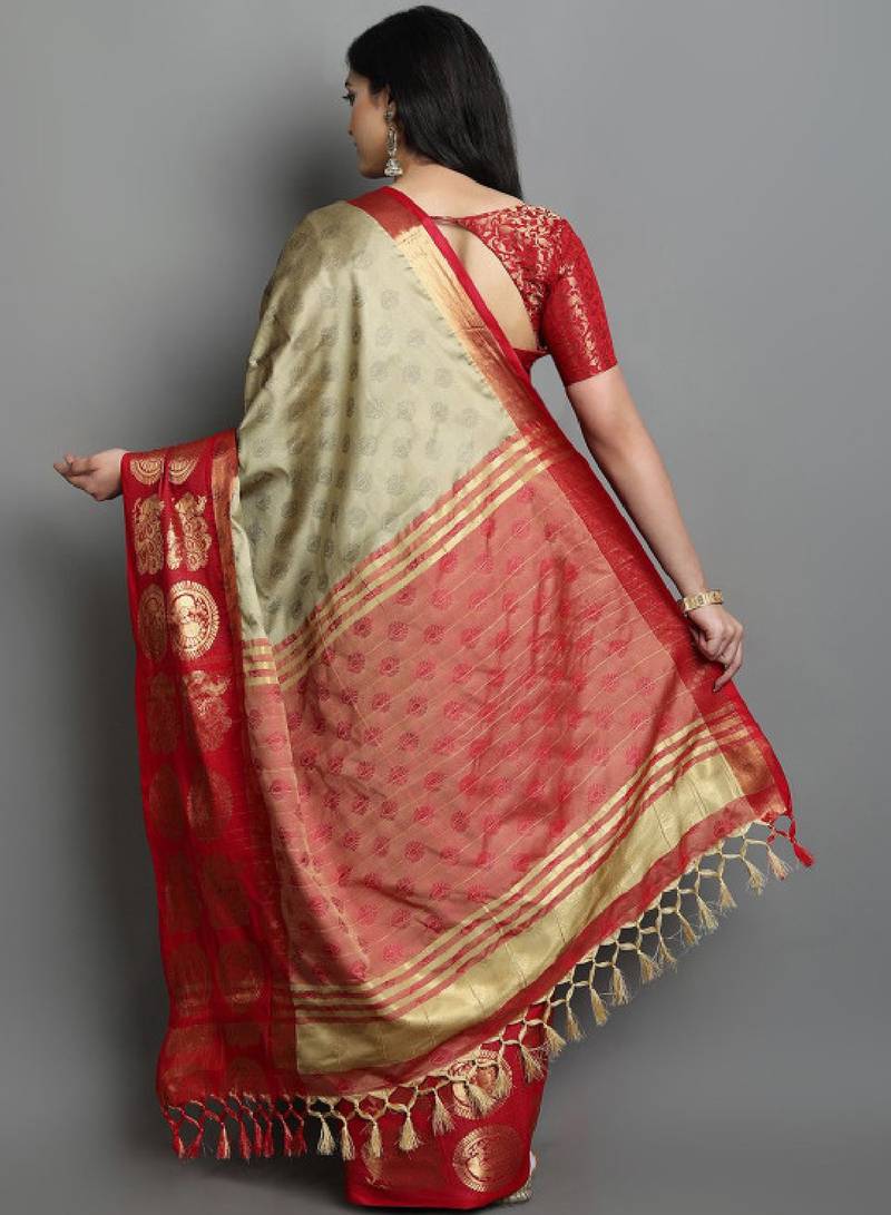Ethnic motifs woven design zari mysore silk saree