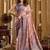 Lavender purple banarasi cotton silk blend digital print saree with blouse piece
