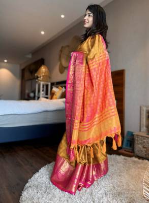 Woven design zari silk cotton mysore silk saree 3