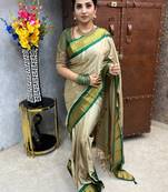 Woven design zari silk cotton designer mysore silk saree