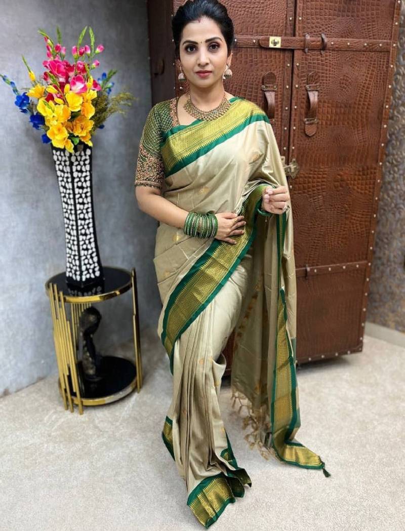 Woven design zari silk cotton designer mysore silk saree