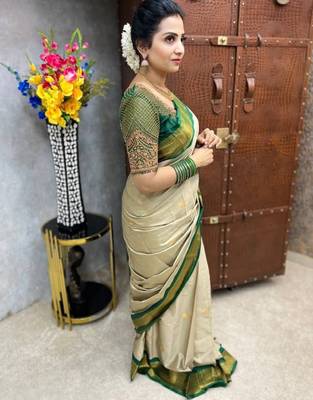 Woven design zari silk cotton designer mysore silk saree 2