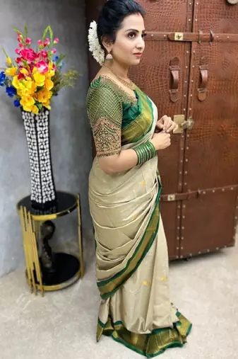 Woven design zari silk cotton designer mysore silk saree