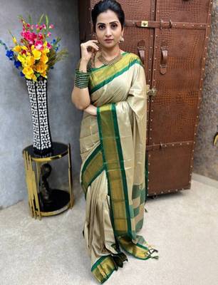 Woven design zari silk cotton designer mysore silk saree 3
