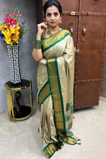 Woven design zari silk cotton designer mysore silk saree