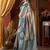 Teal & grey dual-tone soft banarasi silk blend zari woven saree with blouse piece