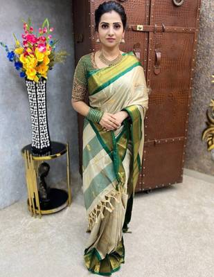 Woven design zari silk cotton designer mysore silk saree 4