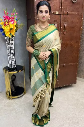Woven design zari silk cotton designer mysore silk saree