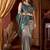 Teal & grey dual-tone soft banarasi silk blend zari woven saree with blouse piece