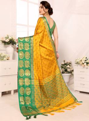 Woven design zari silk cotton mysore silk saree 3