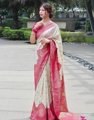 Woven design art silk kanjeevaram saree 4