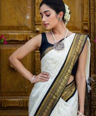 Woven design zari art silk kanjeevaram saree 3
