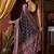 Black faux crepe silk printed saree with blouse piece