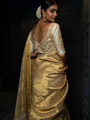 woven design zari tissue kanjeevaram saree 2