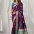 Purple soft banarasi silk blend zari woven saree with blouse piece