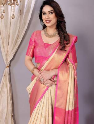 woven design zari silk kanjeevaram saree 1