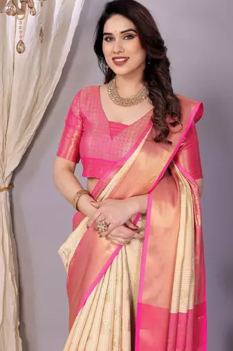 woven design zari silk kanjeevaram saree