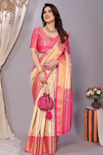 woven design zari silk kanjeevaram saree