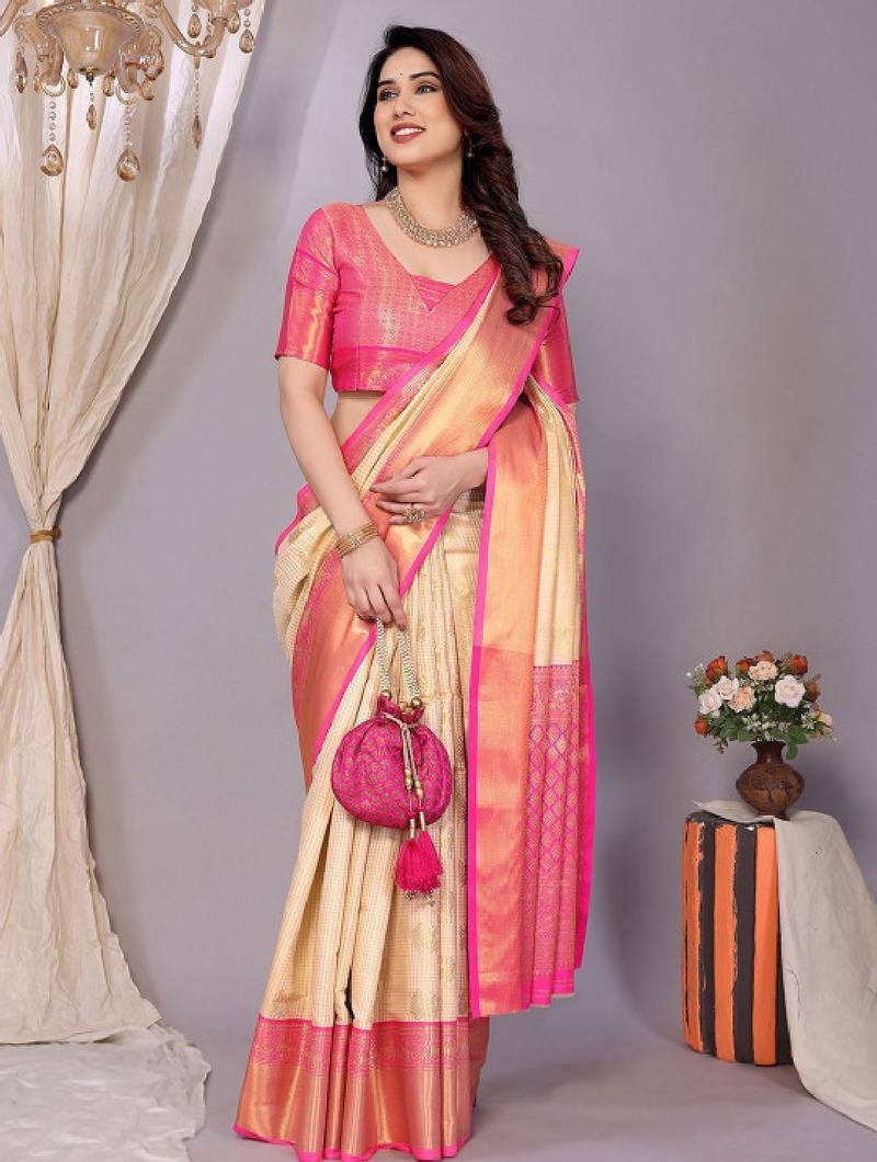 woven design zari silk kanjeevaram saree