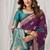 Purple soft banarasi silk blend zari woven saree with blouse piece