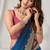 Navy blue soft banarasi silk blend zari woven saree with blouse piece