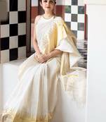 Striped zari  banarasi saree
