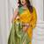 Mustard soft banarasi silk blend zari woven saree with blouse piece