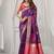 Violet soft banarasi silk blend zari woven saree with blouse piece