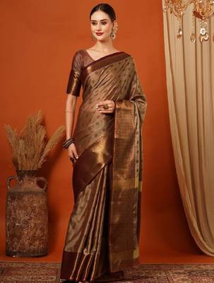 Ethnic motifs zari mysore silk saree 1