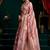 Pink soft banarasi satin silk with gold zari saree with blouse piece
