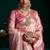 Pink soft banarasi satin silk with gold zari saree with blouse piece