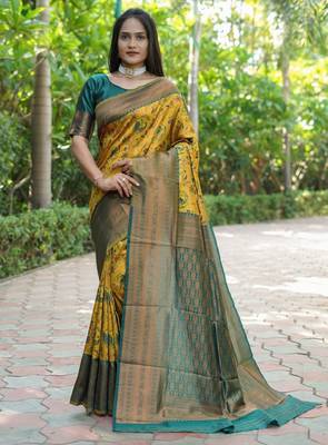 Woven design zari kanjeevaram saree 2