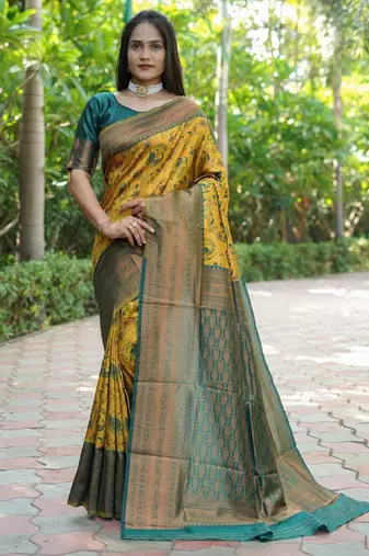 Woven design zari kanjeevaram saree