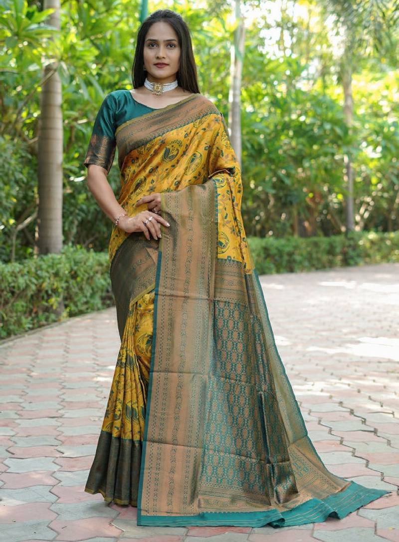 Woven design zari kanjeevaram saree