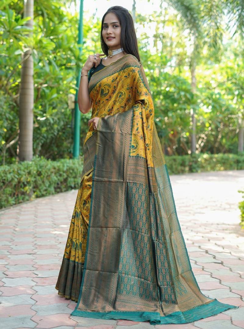 Woven design zari kanjeevaram saree