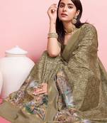 Kalamkari printed mysore silk saree