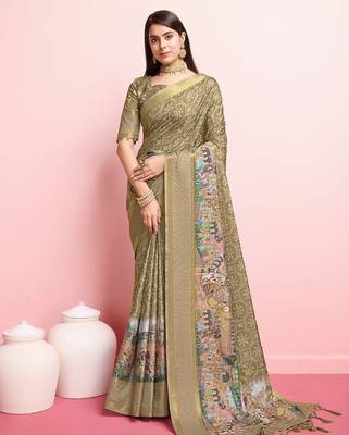 Kalamkari printed mysore silk saree 2