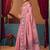 Pink cotton blend warli work saree with unstitched blouse