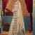 Beige cotton blend warli work saree with unstitched blouse