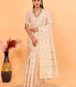 Floral woven design zari silk cotton kanjeevaram saree