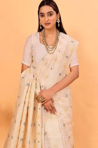 Floral woven design zari silk cotton kanjeevaram saree