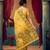 Mustard cotton blend warli work saree with unstitched blouse