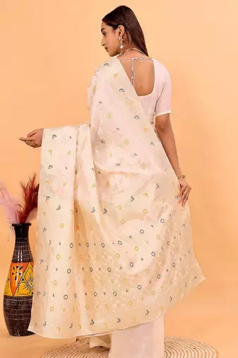 Floral woven design zari silk cotton kanjeevaram saree