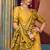 Mustard cotton blend warli work saree with unstitched blouse