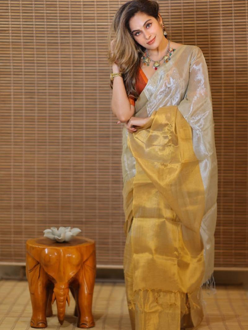 Tissue designer kasavu saree