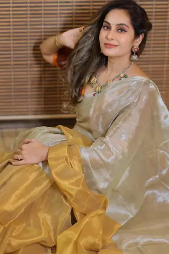 Tissue designer kasavu saree