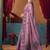 Lavender cotton blend warli work saree with unstitched blouse