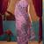 Lavender cotton blend warli work saree with unstitched blouse